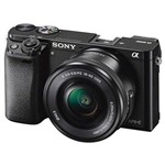 Câmera Sony Mirrorless ILCE-6000L 24,3MP com WiFi/NFC/Visor OLED + Lente 16-50mm - Preto
