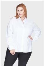 Camisa Acinturada Algodão com Elastano Plus Size Branco-56