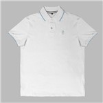 Camisa Básica Pólo Branca/Cinza