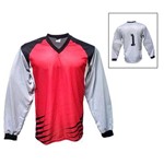 Camisa Blusão Goleiro- Futebol / Futsal / Society- Parma - N1 - Vermelho/preto- Adulto - Kanga