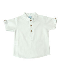Camisa Branca Manga Curta Gijo Baby | Doremi Bebê