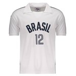 Camisa Brasil Vôlei Retrô Branca Branco EG
