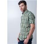 Camisa Casual Masculina Tradicional Algodão Fio 40 Verde Claro F05527a 01