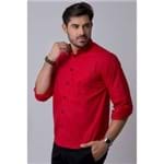 Camisa Casual Masculina Tradicional Estampada Vermelho F02147a 01