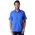 Camisa Casual Masculina Tradicional Microfibra Azul F06208a 01