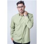 Camisa Casual Masculina Tradicional Microfibra Verde Claro F06208a 01