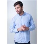 Camisa Casual Masculina Tradicional Passa Fácil Azul Claro F01755a 01