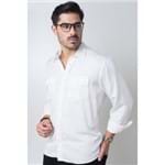Camisa Casual Masculina Tradicional Viscose Branco F00481a 01