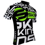 Camisa Ciclismo Masculina Skin Preto/Branco/Verde M