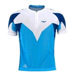 Camisa Ciclismo Ultra Bikes Max Dry Manga Curta Tam GG Azul/Branca