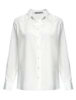 Camisa Clássica de Seda Branca Tamanho 38
