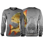 Camisa de Pesca Esportiva Quisty Dourado Rei do Rio - Dryfit - Proteção UV