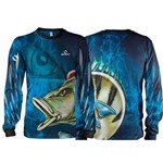 Camisa de Pesca Esportiva Quisty Tucunaré Azul - Dryfit - Proteção UV