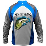Camisa de Pesca Monster 3x New Fish 03 Tucunaré com Proteção Solar Uv