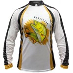 Camisa de Pesca Monster 3x New Fish 06 Dourado com Proteção Solar Uv