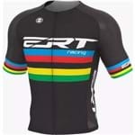 Camisa Elite Ert Campeão Mundial Ciclismo Preta Slim Fit