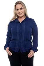 Camisa Feminina Azul Plus Size 37081GG