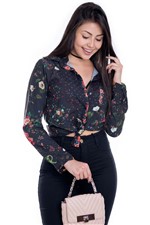 Camisa Feminina de Viscose com Estampa Floral CA0173 - Kam Bess