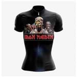 Camisa Feminina Iron Maiden Ciclismo Preta