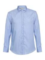 Camisa Gola Francesa de Algodão Azul Tamanho L