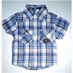 Camisa Infantil Bebê Casual Plural Kids Xadrez Laranja/azul