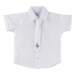Camisa Infantil M/C Branca com Gravata