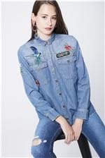 Camisa Jeans com Patch Recollect - Tam: PP / Cor: BLUE
