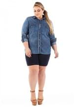 Camisa Jeans Feminina Slin com Lycra Plus Size