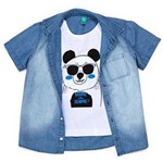 Camisa Jokenpô Infantil Panda Positive com Giz