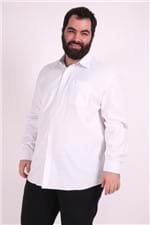 Camisa Manga Longa Maquinetada Fio 60 Plus Size Branco 6