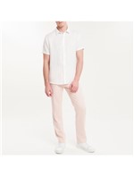 Camisa Mg Curta Regular Cannes Linen - Branco - 3