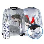 Camisa Pesca Esportiva Quisty Pirarara Camuflado + Máscara de Proteção 50 UV - Camiseta de Pesca Quisty