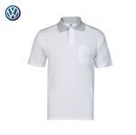 Camisa Polo Masculina Branca com Gola Cinza Volkswagen - 17.01.0033 Tamanho G