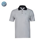 Camisa Polo Masculina Cinza com Gola Preta Volkswagen - 17.01.0032 Tamanho G
