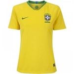 Camisa Seleção Brasil I 2018 S/n° - Torcedor Nike Feminina - Amarelo e Verde
