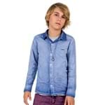 Camisa Social Infantil Menino Azul em Tricoline Xadrez Johhny Fox Infantil4