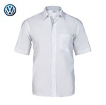Camisa Social Manga Curta Masculina Branca / Cinza Volkswagen - 17.01.0050 Tamanho 1