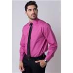 Camisa Social Masculina Tradicional Algodão Fio 50 Pink F06334a 01