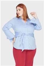 Camisa Tricoline Nylon Plus Size Azul-52/54