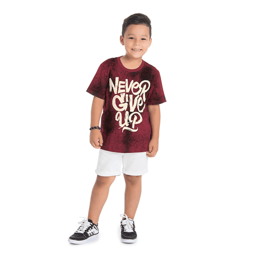 Camiseta Abrange Infantil Never Give Up Vermelho 04
