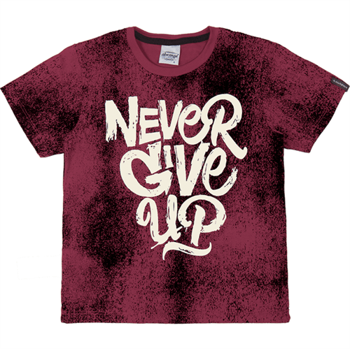 Camiseta Abrange Juvenil Never Give Up Vermelho 14