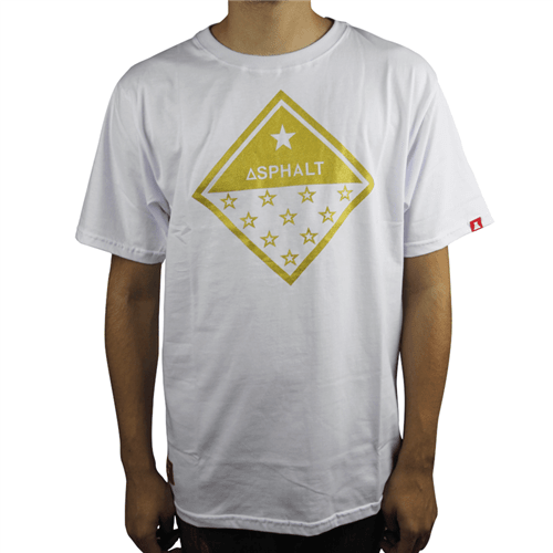 Camiseta Asphalt Basica Gold 11 Branco G