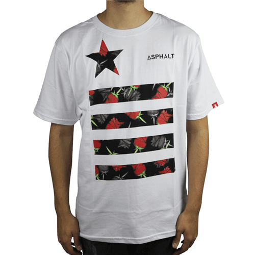 Camiseta Asphalt Roses And Star 13 Branco P