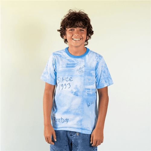 Camiseta Avulso Bco e Azul/10 e 12