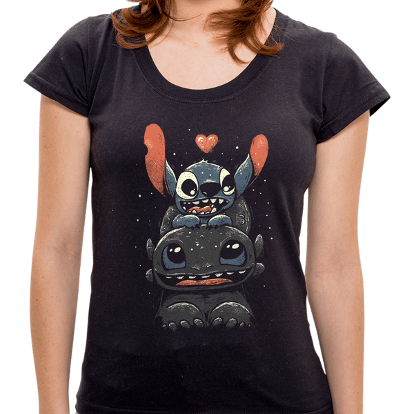 Camiseta Banguela e Stitch - Feminina - P