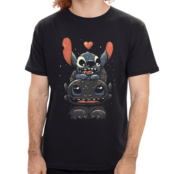 Camiseta Banguela e Stitch - Masculina - P