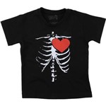 Camiseta Boo! Kids Esqueleto Preto M