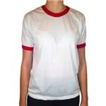 Camiseta Branca com Gola Vermelha para Sublimação