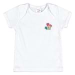 Camiseta Branco - Bebê Menina -Ribanas Camiseta Branco - Bebê Menina - Ribanas - Ref:110608-3-Rn