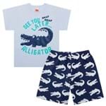 Camiseta C/ Bermuda em Malha Blue Alligator - Livy